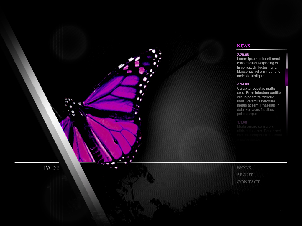 Personal Flash Site - Home page mockup