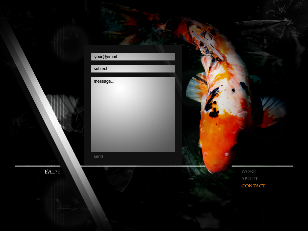 Personal Flash Site - Contact page mockup